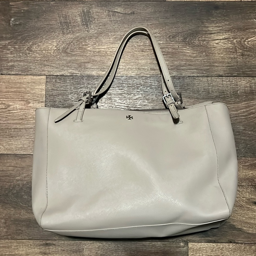 Gray Tory Burch Hand Bag Large—EUC